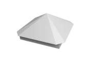 Колпак на столб Пирамида 390х390мм 0,5 Satin с пленкой RAL 9003 сигнальный белый – Купить оптом и в розницу