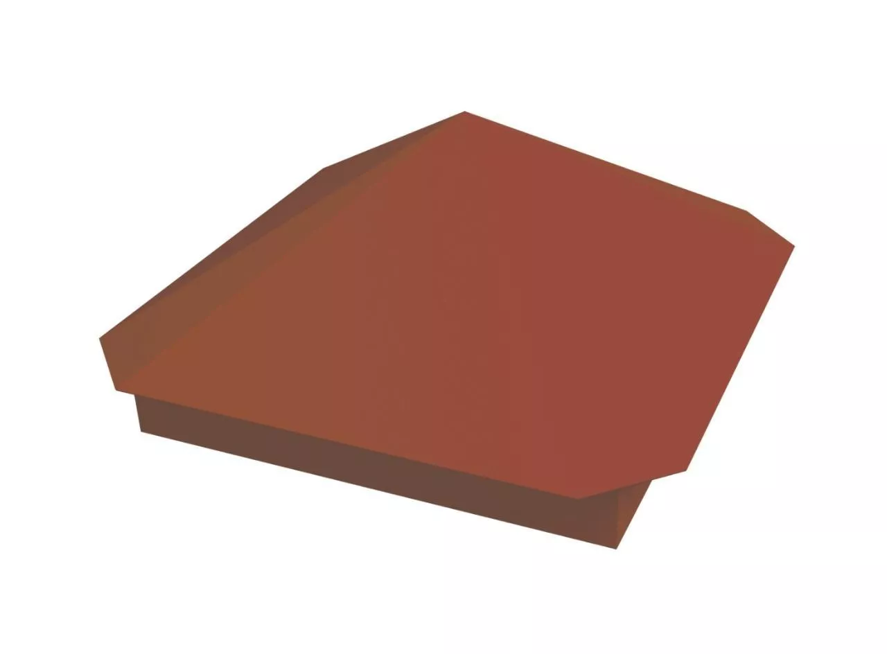 Колпак на столб Пирамида 350х350мм 0,45 PE с пленкой RAL 8004 терракота купить в краснодаре