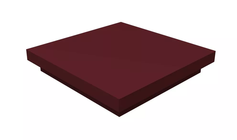 Колпак на столб плоский 390х390мм 0,45 Drap с пленкой RAL 3005 красное вино купить в краснодаре