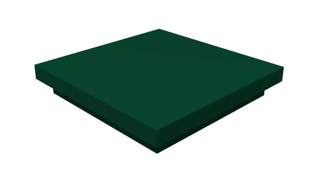 Колпак на столб плоский 390х390мм 0,45 Drap с пленкой RAL 6005 зеленый мох купить в краснодаре