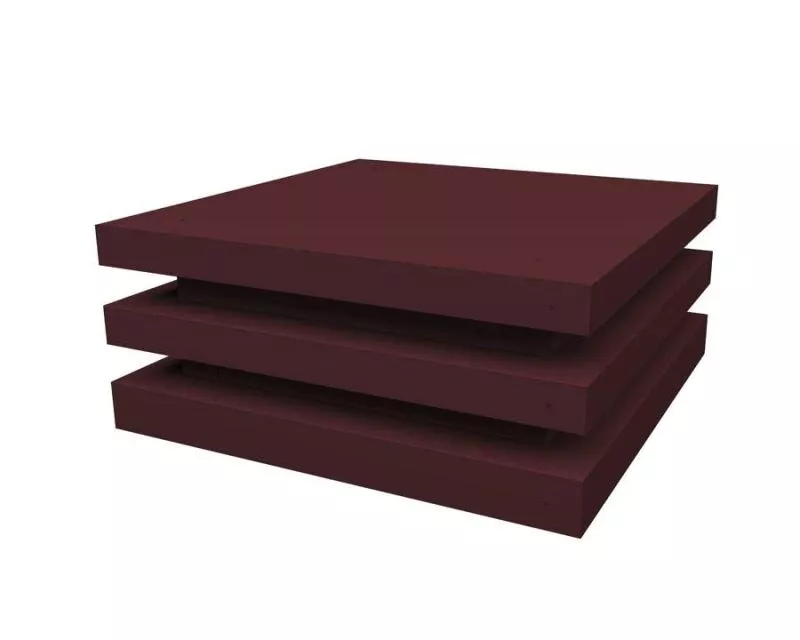 Колпак на столб плоский елка 380х380мм 0,45 Drap TX с пленкой RAL 3005 красное вино купить в краснодаре