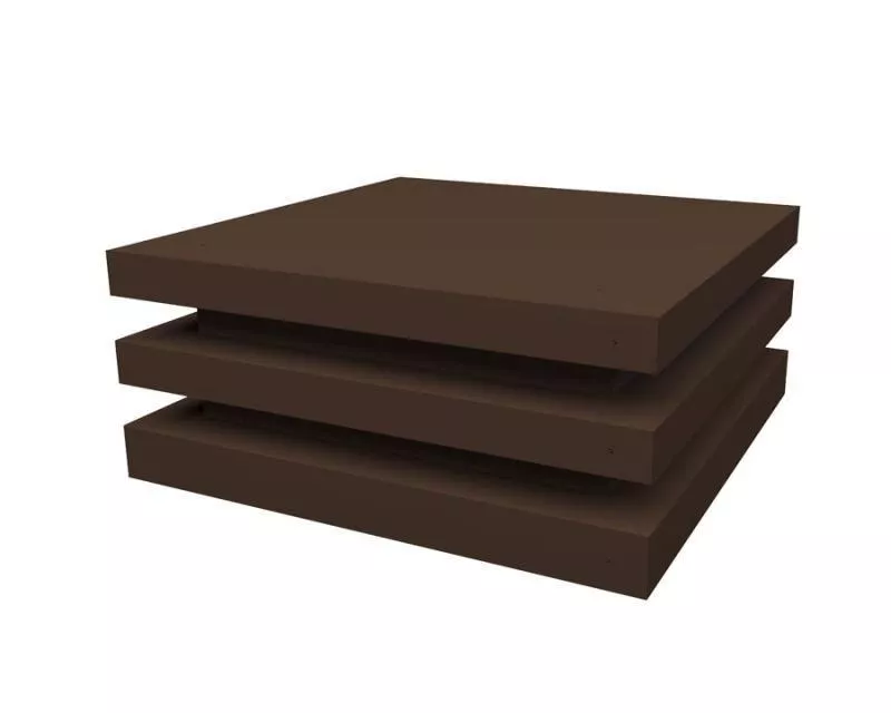 Колпак на столб плоский елка 430х430мм 0,5 Satin Matt TX с пленкой RAL 8017 шоколад купить в краснодаре