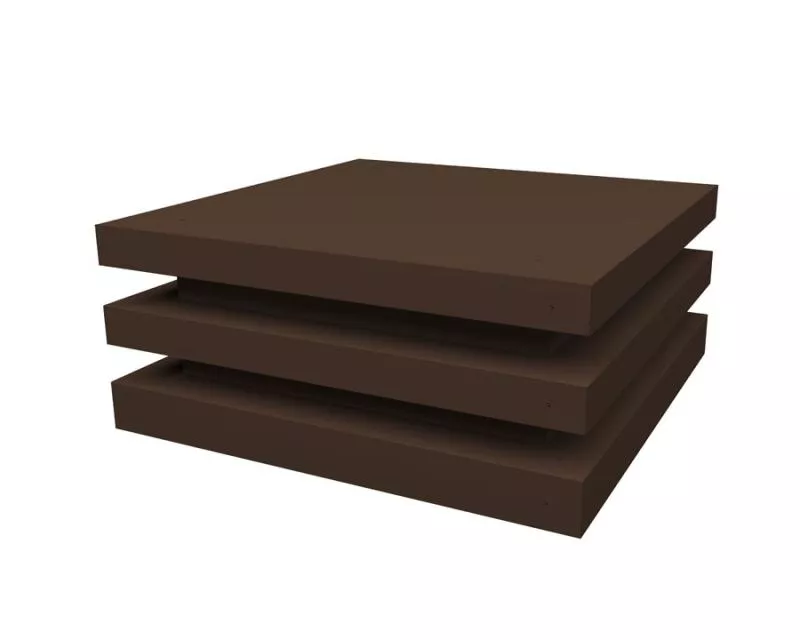 Колпак на столб плоский елка 350х350мм 0,5 Satin Matt с пленкой RAL 8017 шоколад купить в краснодаре