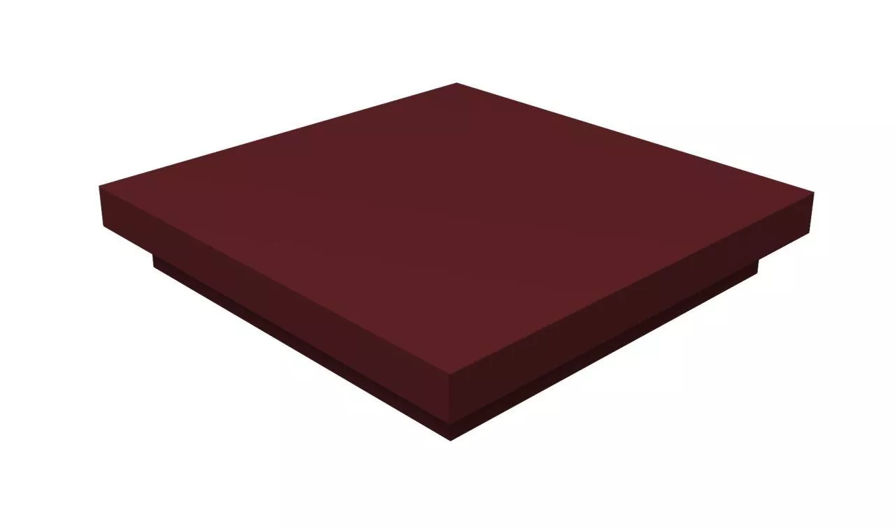 Колпак на столб плоский 490х490мм 0,5 Satin с пленкой RAL 3005 красное вино купить в краснодаре