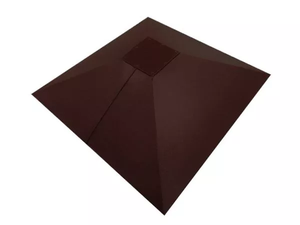 Колпак на столб под фонарь 390х390мм 0,4 PE с пленкой RAL 8017 шоколад купить в краснодаре