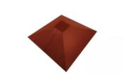 Колпак на столб под фонарь 390х390мм 0,45 PE с пленкой RAL 8004 терракота – Купить оптом и в розницу