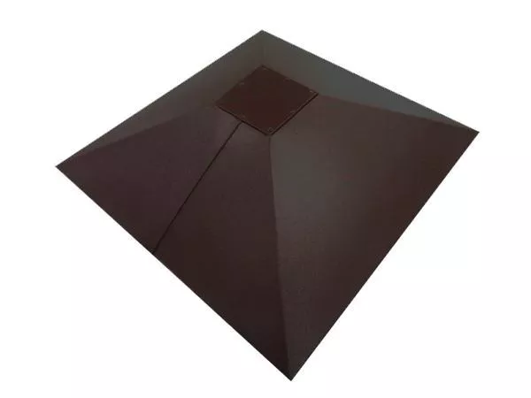 Колпак на столб под фонарь 390х390мм 0,5 GreenCoat Pural BT с пленкой RR 23 темно-серый (RAL 7024 мокрый асфальт) купить в краснодаре