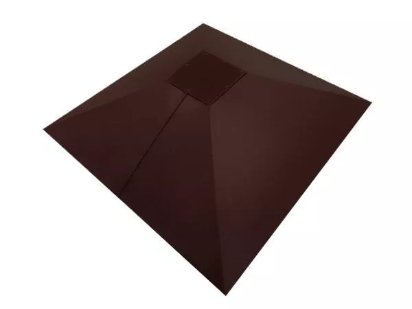 Колпак на столб под фонарь 390х390мм 0,5 Quarzit lite с пленкой RAL 8017 шоколад купить в краснодаре