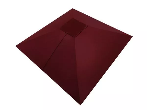 Колпак на столб под фонарь 390х390мм 0,5 Satin с пленкой RAL 3005 красное вино купить в краснодаре