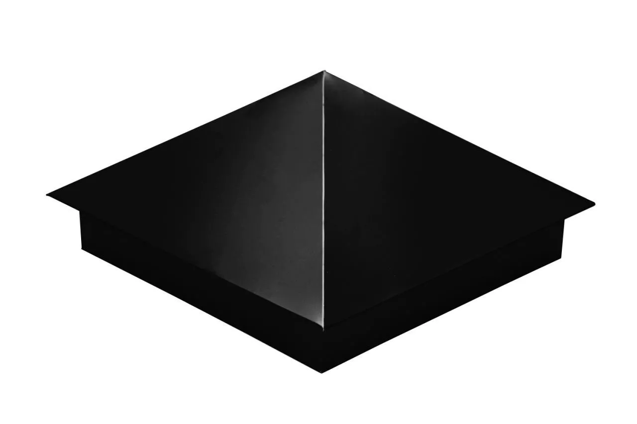 Колпак на столб 390х390мм 0,5 Satin Matt TX с пленкой RAL 9005 черный купить в краснодаре