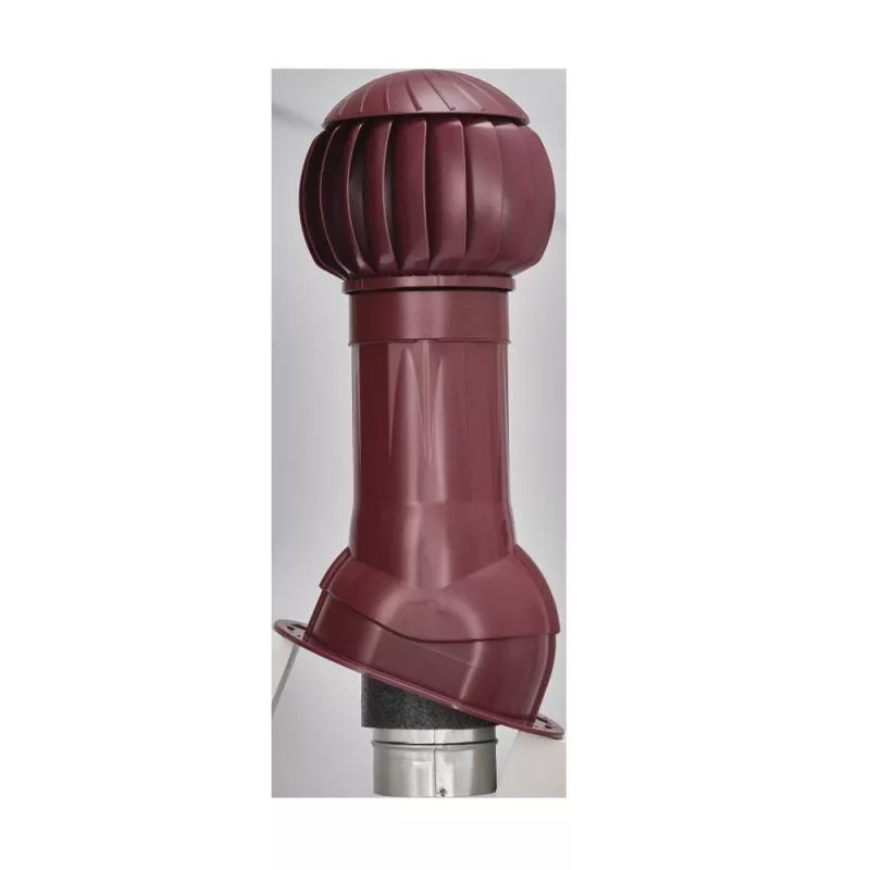 Комплект вентиляции Gervent для кровли фальцевой и гибкой черепицы, 160 мм, труба изолированная 125 мм, RAL 3005, красное вино купить в краснодаре