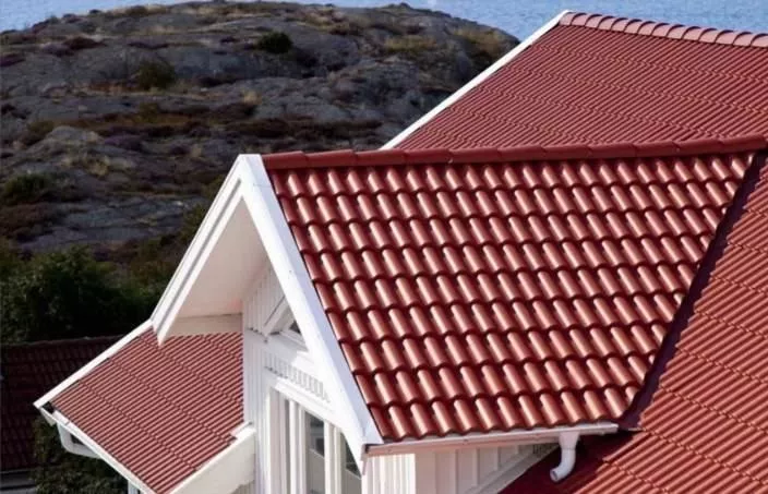 Торцевая черепица Kriastak. Цементно-песчаная. Classic Красный купить в краснодаре