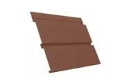 Софит металл с перфорацией Grand Line Квадро брус Satin 0,5 мм RAL 3011 коричнево-красный – Купить оптом и в розницу