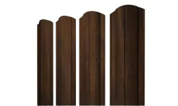 Штакетник Круглый фигурный 0,45 Print Elite Chestnut Wood TwinColor. Артикул: 38254