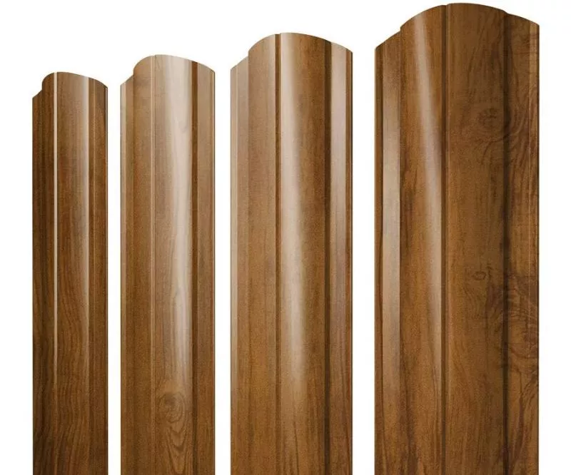 Штакетник Круглый фигурный 0,4 Print Premium Golden Wood Fresh TwinColor купить в краснодаре