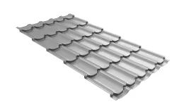 Металлочерепица Grand Line Квинта плюс 3D (Kvinta Plus 3D) 0,5 Satin RAL 7004 сигнальный серый. Артикул: GrandLineM01-70043d