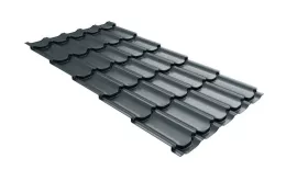Металлочерепица Grand Line Квинта плюс (Kvinta Plus) 0,5 Satin RAL 7016 антрацитово-серый. Цена: 671 руб. Артикул: GrandLineM01-7016