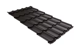 Металлочерепица GL Квинта плюс (Kvinta Plus) 0,5 GreenCoat Pural RR 32 темно-коричневый. Артикул: GrandLineM51-32