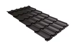 Металлочерепица GL Квинта плюс (Kvinta Plus) 0,5 GreenCoat Pural RAL 8019 Темно-коричневый. Артикул: GrandLineM51-8019