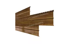 Сайдинг МЕТАЛЛ ПРОФИЛЬ Lбрус-XL-В-14х335 (ECOSTEEL-01-МореныйДуб-0.5). Артикул: 41373