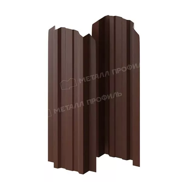 Штакетник металлический МЕТАЛЛ ПРОФИЛЬ LАNE-O 16,5х99 (VALORI-20-Brown-0.5) купить в краснодаре