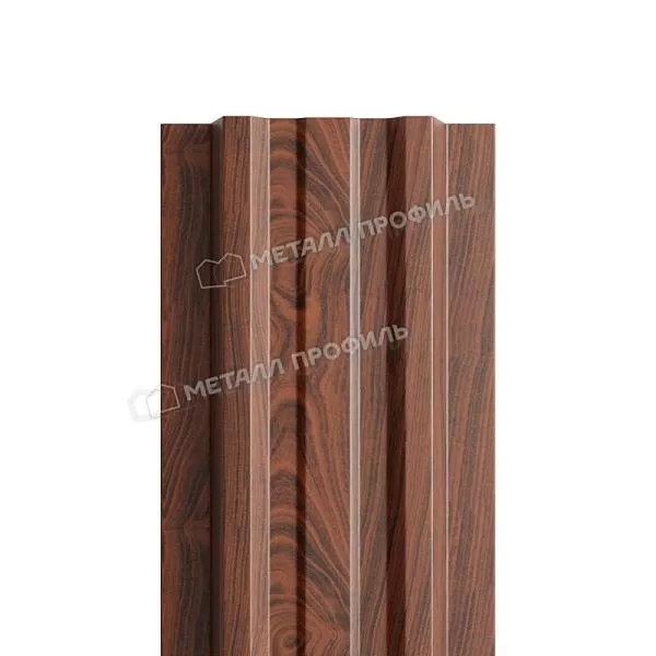 Штакетник металлический МЕТАЛЛ ПРОФИЛЬ LАNE-T 16,5х99 (ECOSTEEL-01-МореныйДуб-0.5) купить в краснодаре