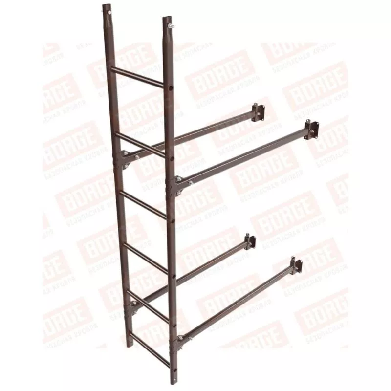 Лестница фасадная BORGE 1,8м, комплект, нижняя секция, коричневый шоколад (RAL 8017) купить в краснодаре