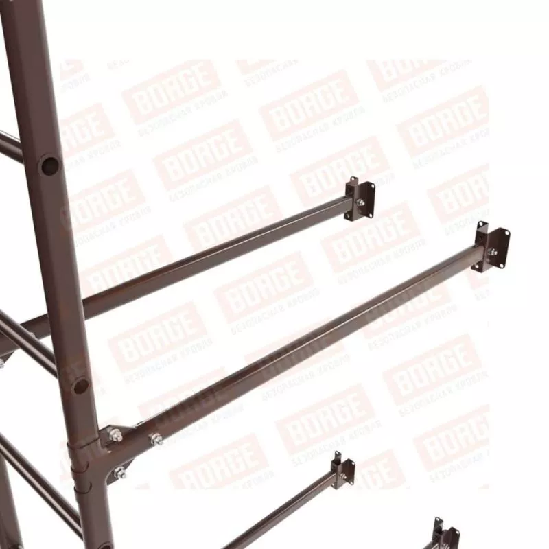 Лестница фасадная BORGE 1,8м, комплект, нижняя секция, коричневый шоколад (RAL 8017) купить в краснодаре