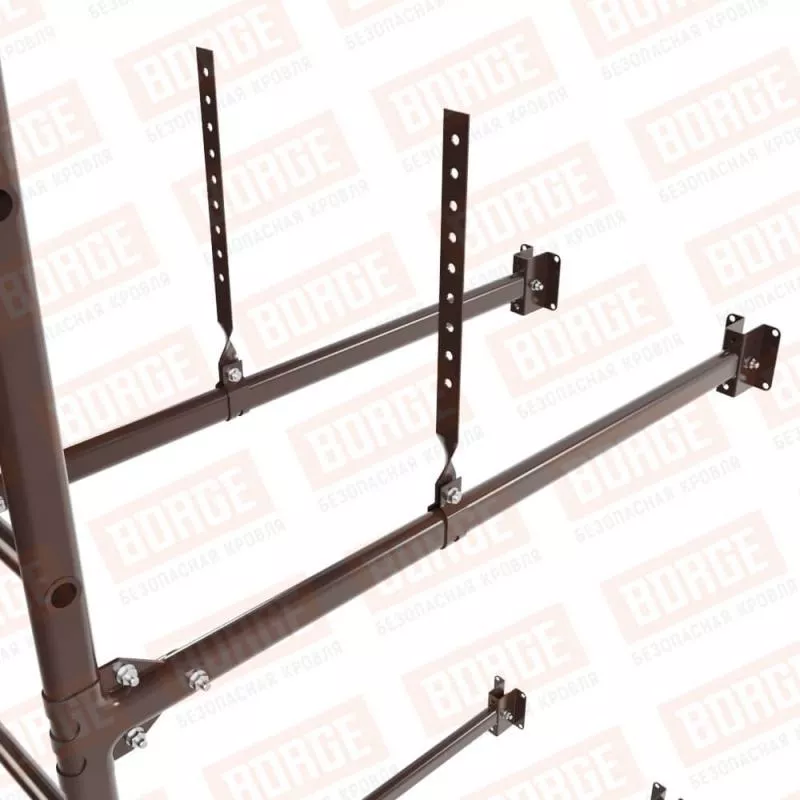 Лестница фасадная BORGE 1,8м, комплект, верхняя секция, коричневый шоколад (RAL 8017) купить в краснодаре