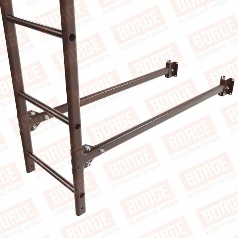 Лестница фасадная BORGE 1,8м, комплект, верхняя секция, коричневый шоколад (RAL 8017) купить в краснодаре