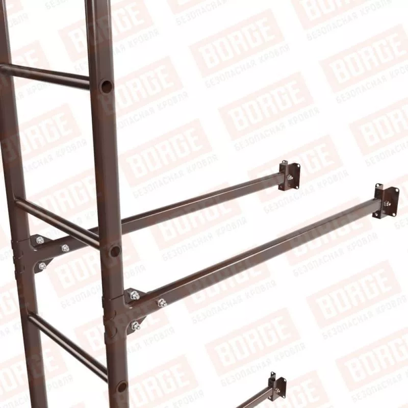 Лестница фасадная BORGE 2,7м, комплект, нижняя секция, коричневый шоколад (RAL 8017) купить в краснодаре