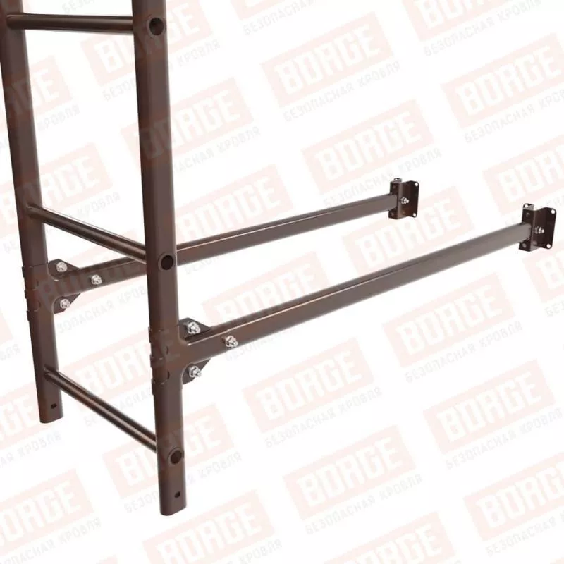 Лестница фасадная BORGE 2,7м, комплект, нижняя секция, коричневый шоколад (RAL 8017) купить в краснодаре