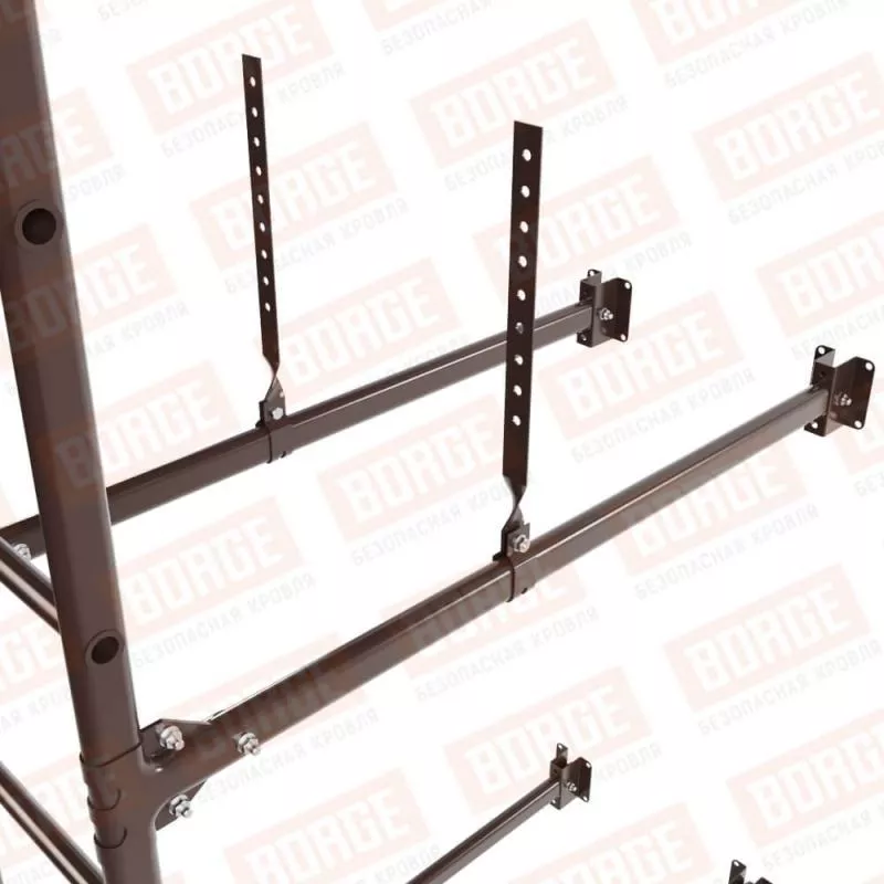 Лестница фасадная BORGE 2,7м, комплект, верхняя секция, коричневый шоколад (RAL 8017) купить в краснодаре