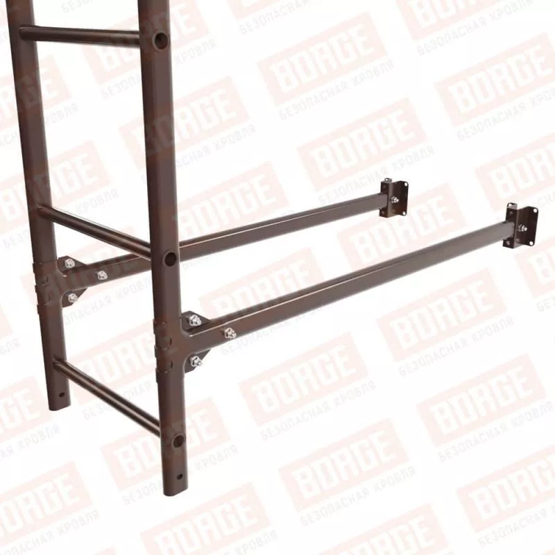 Лестница фасадная BORGE 2,7м, комплект, верхняя секция, коричневый шоколад (RAL 8017) купить в краснодаре