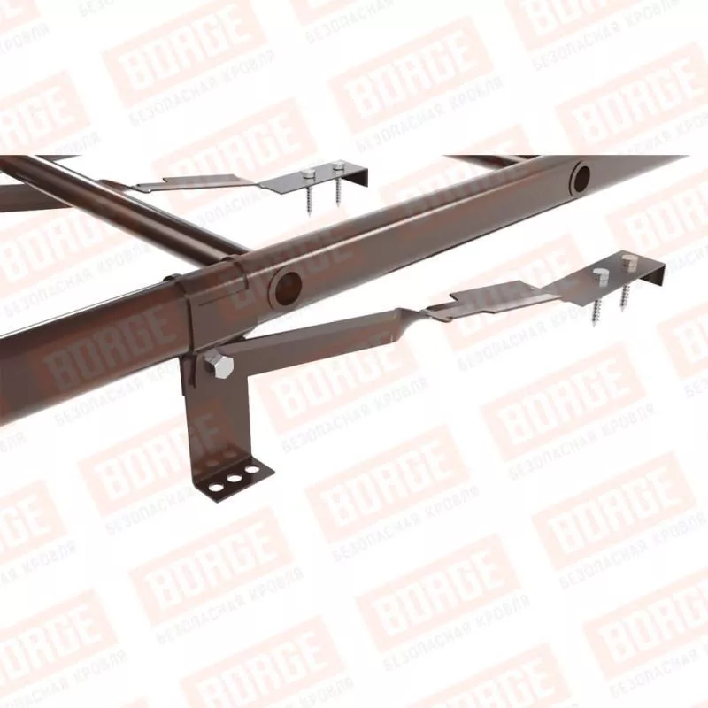 Лестница кровельная BORGE 1,8м, комплект, для черепичной кровли, коричневый шоколад (RAL 8017) купить в краснодаре