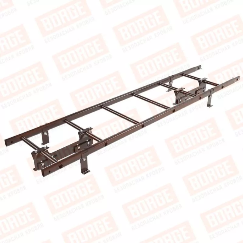 Лестница кровельная BORGE 1,8м, комплект, для фальцевой кровли, коричневый шоколад (RAL 8017) купить в краснодаре