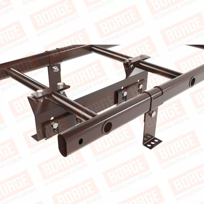 Лестница кровельная BORGE 1,8м, комплект, для фальцевой кровли, коричневый шоколад (RAL 8017) купить в краснодаре