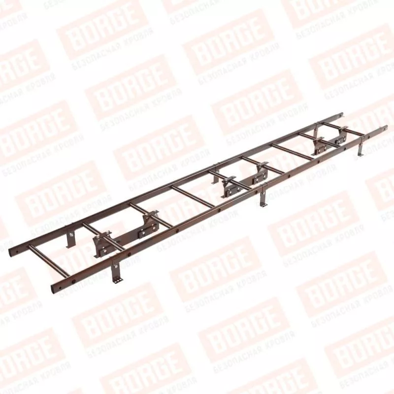 Лестница кровельная BORGE 2,7м, комплект, для фальцевой кровли, коричневый шоколад (RAL 8017) купить в краснодаре