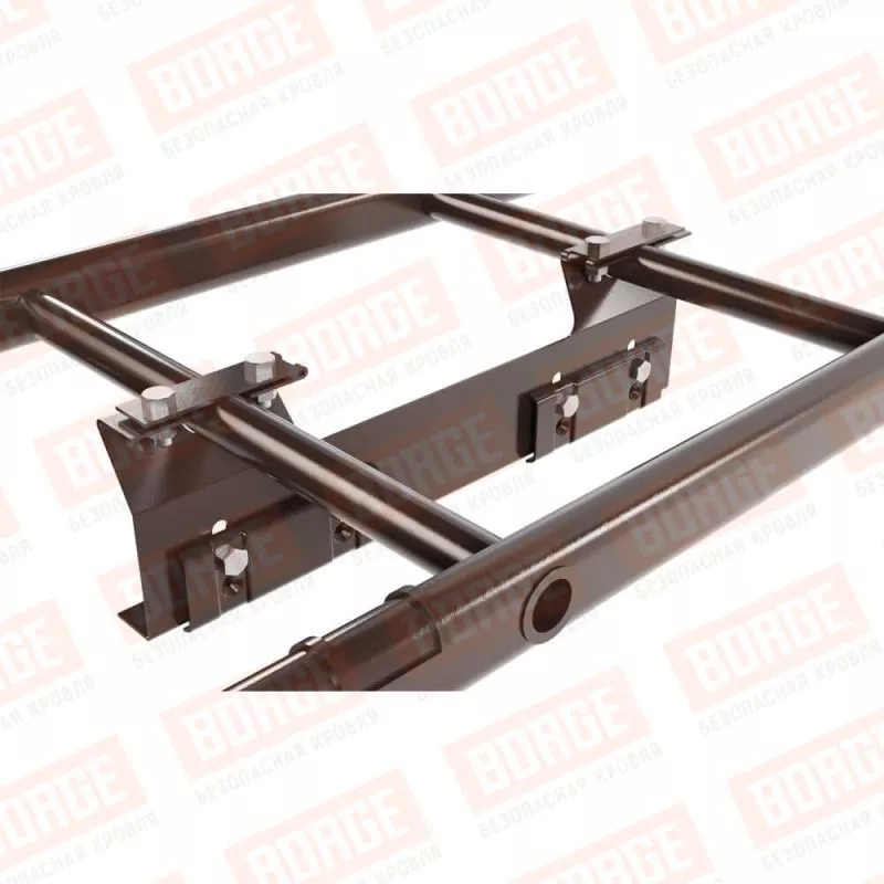 Лестница кровельная BORGE 2,7м, комплект, для фальцевой кровли, коричневый шоколад (RAL 8017) купить в краснодаре