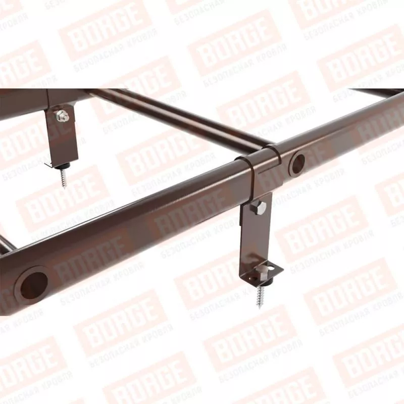 Лестница кровельная BORGE 2,7м, комплект для кровли из металлочерепицы, битумной черепицы, коричневый шоколад (RAL 8017) купить в краснодаре