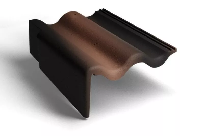 Боковая левая черепица Kriastak. Цементно-песчаная. Antik. Коричневый купить в краснодаре