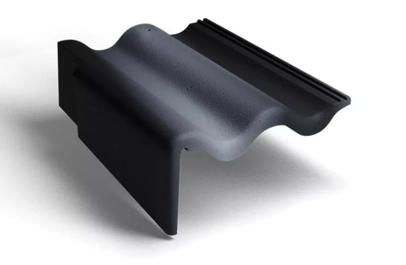 Боковая левая черепица Kriastak. Цементно-песчаная. Antik. Графит купить в краснодаре