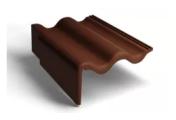Боковая левая черепица Kriastak. Цементно-песчаная. Classic Коричневый – Купить оптом и в розницу