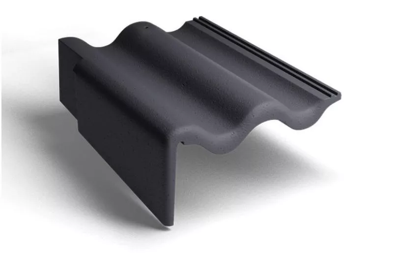 Боковая левая черепица Kriastak. Цементно-песчаная. Classic Графит купить в краснодаре