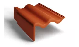 Боковая левая черепица Kriastak. Цементно-песчаная. Classic Кирпично-красный. Артикул: Kriastak_100