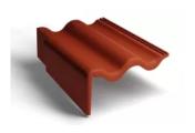 Боковая левая черепица Kriastak. Цементно-песчаная. Classic Красный – Купить оптом и в розницу