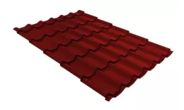 Металлочерепица GL Камея (Kamea) 0,5 Rooftop Matte (Стальной Бархат) RAL 3011 коричнево-красный. Артикул: 30116