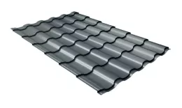 Металлочерепица GL Кредо (Kredo) 0.5 PurPro RAL 7016 антрацитово-серый. Артикул: 30137