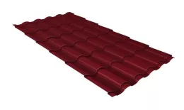 Металлочерепица Grand Line Кредо (Kredo) 0.5 PurLite Matt RAL 3005 красное вино. Артикул: 30135
