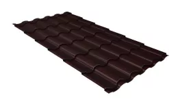 Металлочерепица GL Кредо (Kredo) 0.5 Velur X RAL 8017 шоколад. Цена: 925 руб. Артикул: 30159